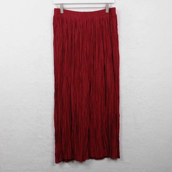 RIVER RIDGE TRADING CO Broomstick Skirt Pleated Button Front Maxi USA Made Sz L - Picture 5 of 7